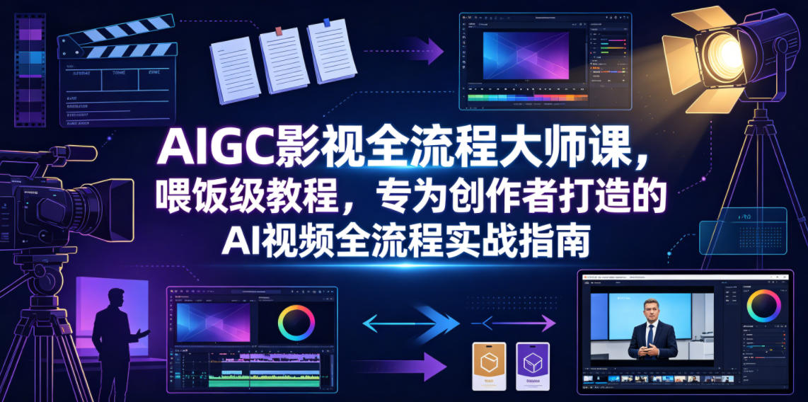 AIGC影视全流程大师课，喂饭级教程，专为创作者打造的AI视频全流程实战指南-大川资源分享站