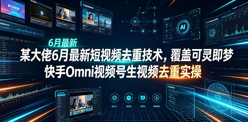 某大佬6月最新短视频去重技术，覆盖可灵即梦快手Omni视频号生视频去重实操-大川资源分享站