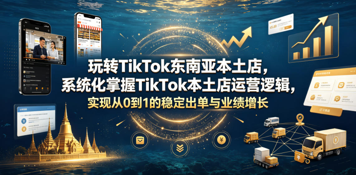 玩转TikTok东南亚本土店，系统化掌握TikTok本土店运营逻辑，实现从0到1的稳定出单与业绩增长-大川资源分享站