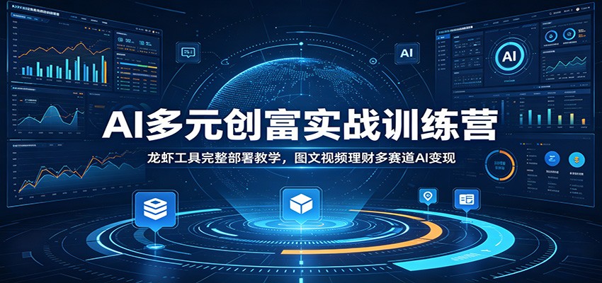 AI多元创富实战训练营：龙虾工具完整部署教学，图文视频理财多赛道AI变现-大川资源分享站