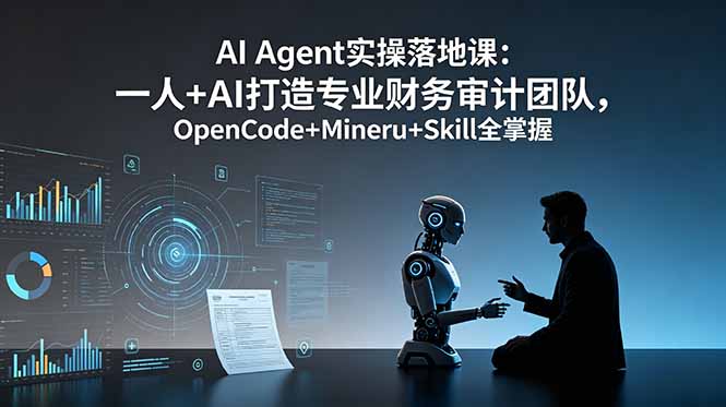 AI Agent实操落地课:一人+AI打造专业财务审计团队,OpenCode+Mineru+Skill全掌握-大川资源分享站