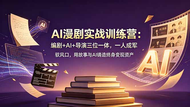AI漫剧实战训练营:编剧+AI+导演三位一体,一人成军 驭风口,用故事与AI铸造终身变现资产-大川资源分享站