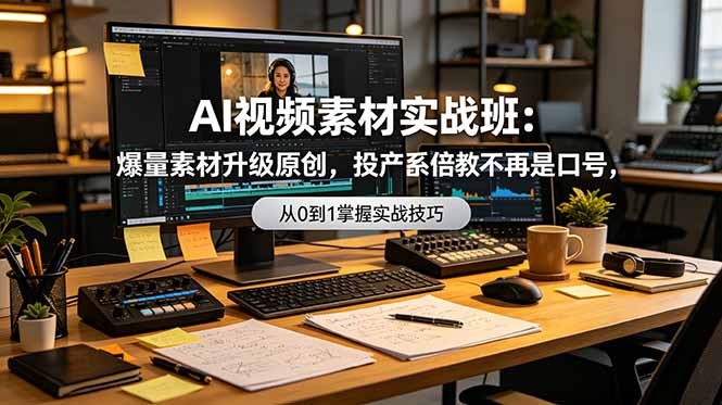 AI视频素材实战班:爆量素材升级原创,投产翻倍不再是口号,0-1系统教学实战落地-大川资源分享站