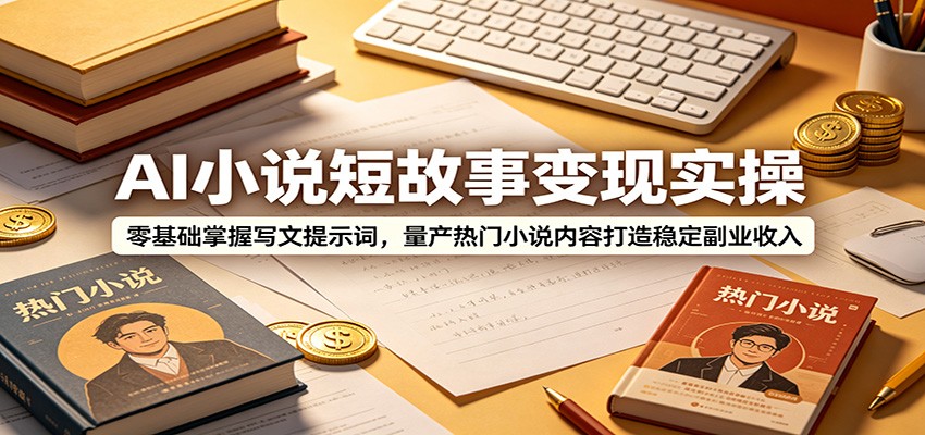 AI小说短故事变现实操：零基础掌握写文提示词，量产热门小说内容打造稳定副业收入-大川资源分享站