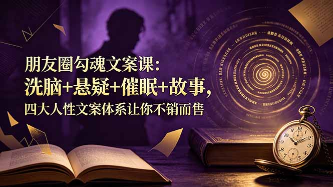 朋友圈勾魂文案课：洗脑+悬疑+催眠+故事，四大人性文案体系让你不销而售-大川资源分享站