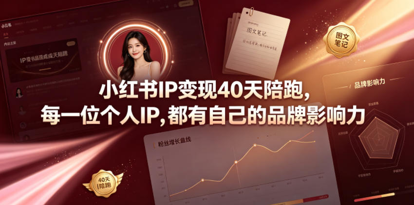 小红书IP变现40天陪跑，每一位个人IP，都有自己的品牌影响力-大川资源分享站