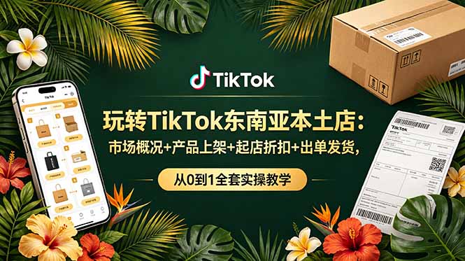 玩转TikTok东南亚本土店：市场概况+产品上架+起店折扣+出单发货，从0到1全套实操教学-大川资源分享站