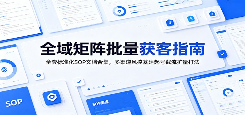 全域矩阵批量获客指南：全套标准化SOP文档合集，多渠道风控基建起号截流扩量打法-大川资源分享站