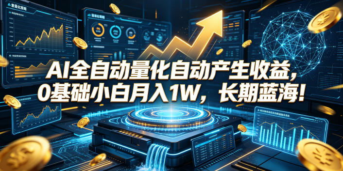 AI全自动量化自动产生收益，0基础小白月入1W，长期蓝海！【揭秘】-大川资源分享站