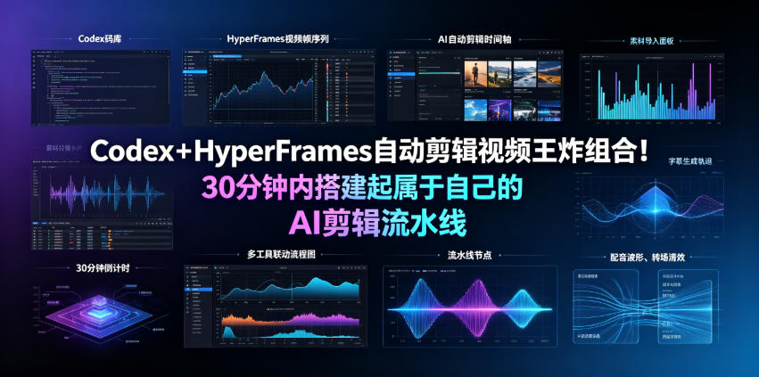 Codex＋HyperFrames自动剪辑视频王炸组合！30分钟内搭建起属于自己的AI剪辑流水线(完整版实操教程手册)-大川资源分享站