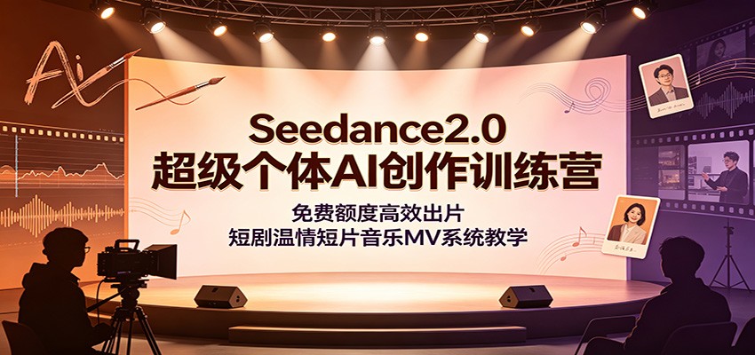 Seedance2.0超级个体AI创作训练营：免费额度高效出片，短剧温情短片音乐MV系统教学-大川资源分享站