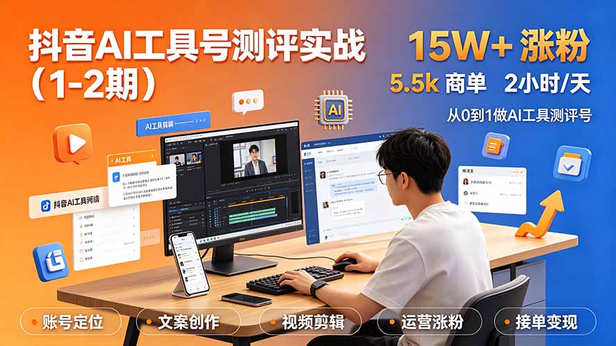 抖音AI工具号测评实战(1-2期-大川资源分享站