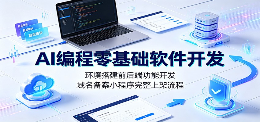 AI编程零基础软件开发：环境搭建前后端功能开发，域名备案小程序完整上架流程-大川资源分享站