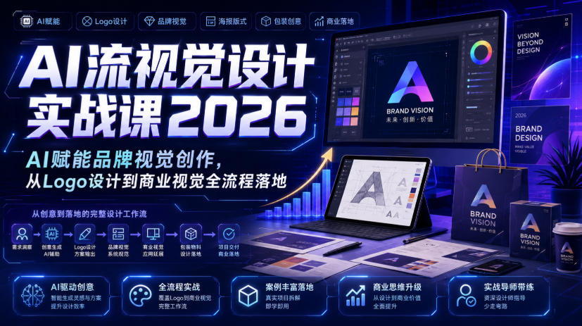 AI流视觉设计实战课2026:AI赋能品牌视觉创作,从Logo设计到商业视觉全流程落地-大川资源分享站