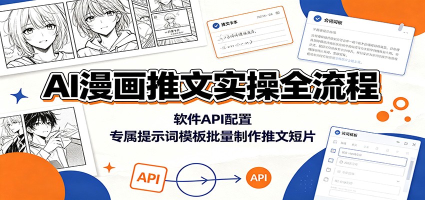 AI漫画推文实操全流程：软件API配置，专属提示词模板批量制作推文短片-大川资源分享站