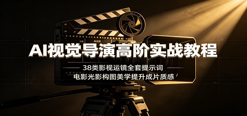 AI视觉导演高阶实战教程：38类影视运镜全套提示词，电影光影构图美学提升成片质感-大川资源分享站