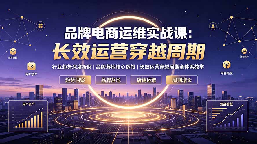 品牌电商运维实战课：行业趋势深度拆解｜品牌落地核心逻辑｜长效运营穿越周期全体系教学-大川资源分享站