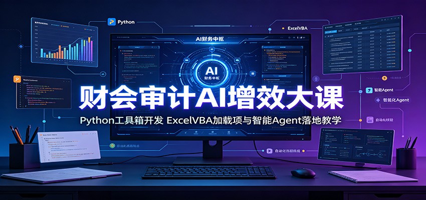 财会审计AI增效大课：Python工具箱开发，ExcelVBA加载项与智能Agent落地教学-大川资源分享站