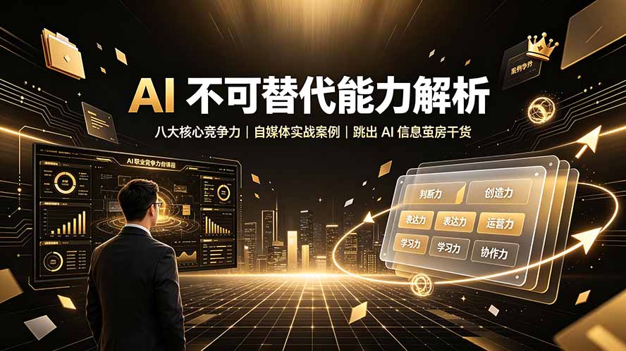 付费文章：AI 不可替代能力解析▸八大核心竞争力｜自媒体实战案例｜跳出 AI 信息茧房干货-大川资源分享站