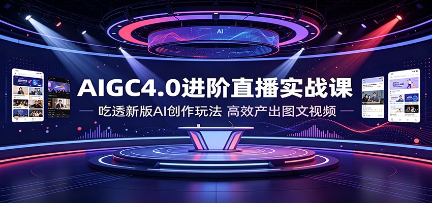 AIGC4.0进阶直播实战课：吃透新版AI创作玩法，高效产出图文视频-大川资源分享站