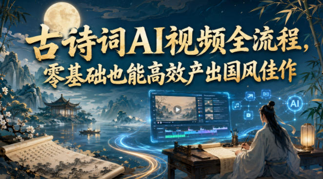 古诗词AI视频全流程，零基础也能高效产出国风佳作-大川资源分享站