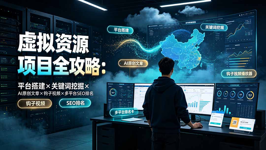 虚拟资源项目全攻略：平台搭建×关键词挖掘×AI原创文章×钩子视频×多平台SEO排名-大川资源分享站
