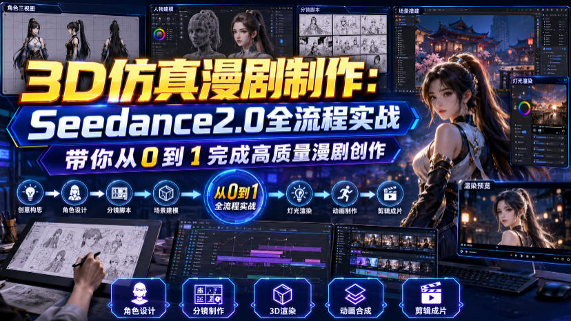 3D仿真漫剧制作：Seedance2.0全流程实战，带你从0到1完成高质量漫剧创作-大川资源分享站