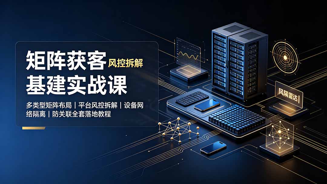 矩阵获客基建实战课：多类型矩阵布局｜平台风控拆解｜设备网络隔离｜防关联全套落地教程-大川资源分享站