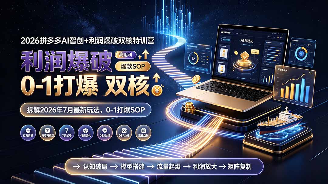 2026拼多多AI智创+利润爆破双核特训营-拆解2026年7月最新玩法，0-1打爆SOP-大川资源分享站