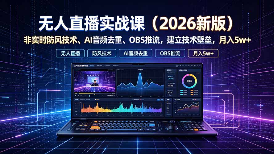 无人直播实战课(更新7月-大川资源分享站