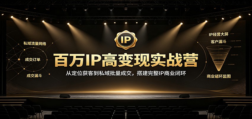 百万IP高变现实战营：从定位获客到私域批量成交，搭建完整IP商业闭环-大川资源分享站