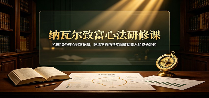 纳瓦尔致富心法研修课：拆解10条核心财富逻辑，理清不靠内卷实现被动收入的成长路径-大川资源分享站