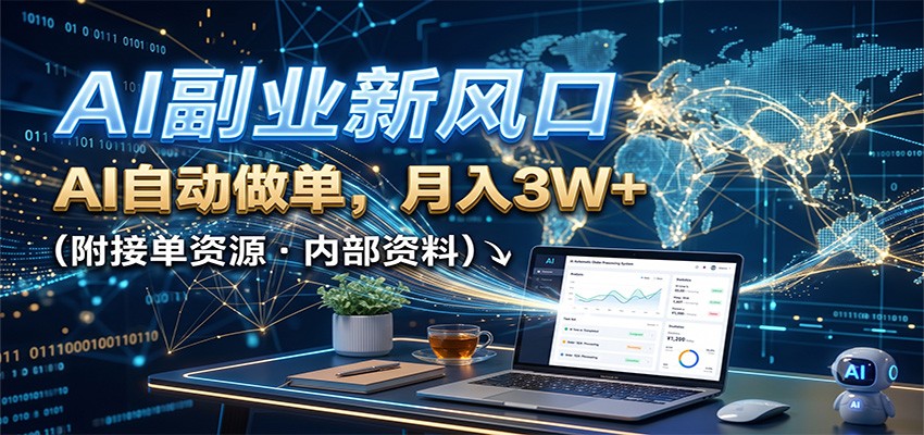 AI副业新风口，AI自动做单，月入3W+，附接单资源-大川资源分享站