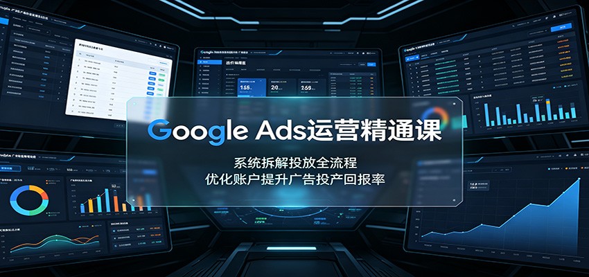 Google Ads运营精通课:系统拆解投放全流程,优化账户提升广告投产回报率-大川资源分享站
