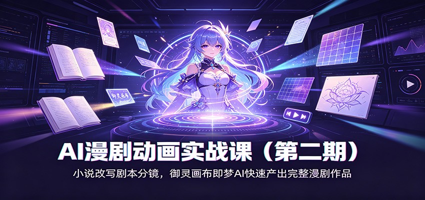 AI漫剧动画实战课(第二期)：小说改写剧本分镜，御灵画布即梦AI快速产出完整漫剧作品-大川资源分享站
