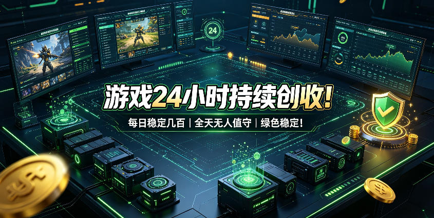 游戏24小时持续创收！每日稳定几百，全天无人值守，绿色稳定！【揭秘】-大川资源分享站