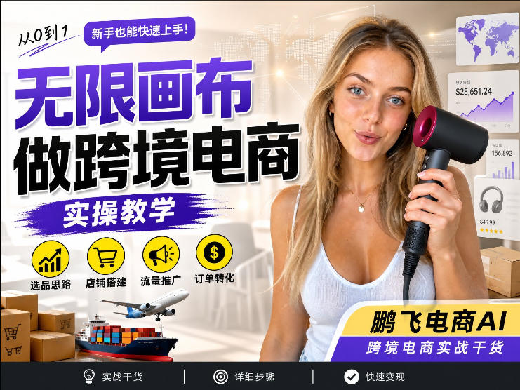 【跨境电商必备】AI无线画布制作商品宣传视频，四步搞定，无线画布工作流，操作简单好上手-大川资源分享站