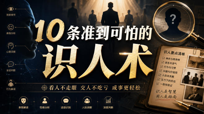 付费文章：10条准到可怕的识人术-大川资源分享站