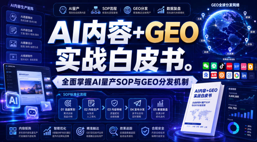 AI内容+GEO实战白皮书，全面掌握AI量产SOP与GEO分发机制【文档】-大川资源分享站