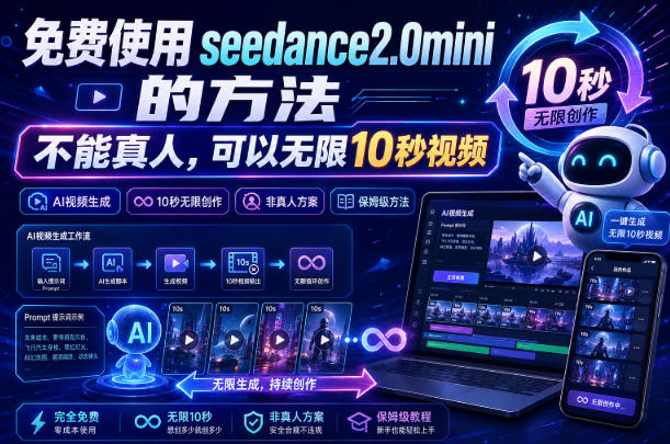 免费使用seedance2.0mini的方法，不能真人，可以无限10秒视频，9图+3音频参考-大川资源分享站