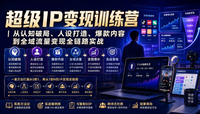 超级IP变现训练营｜从认知破局、人设打造、爆款内容到全域流量变现全链路实战-大川资源分享站