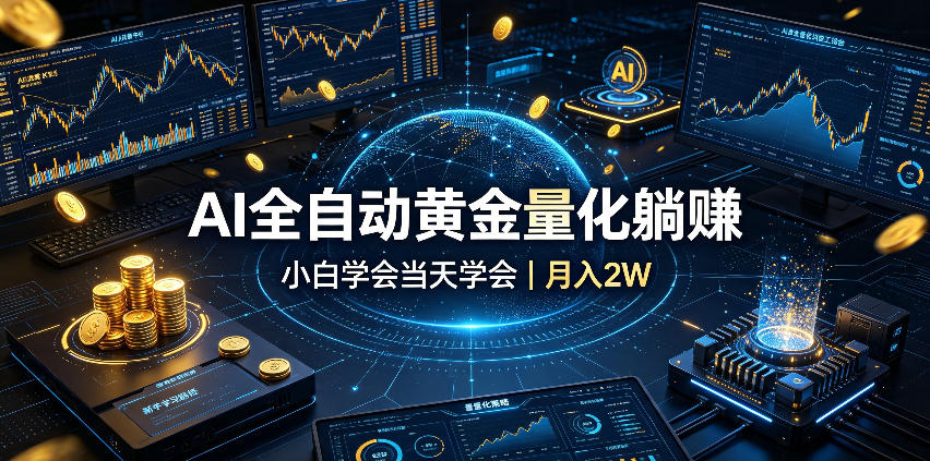 AI全自动黄金量化躺賺：小白学会当天学会，月入2W！【揭秘】-大川资源分享站