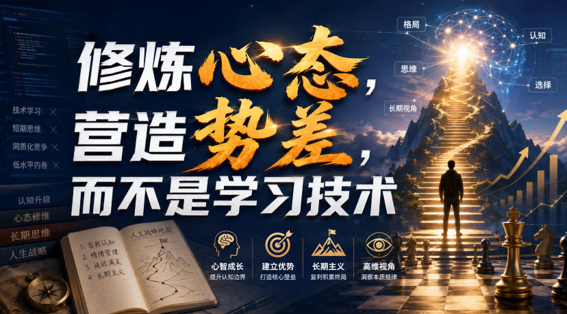 付费文章：修炼心态，营造势差，而不是学习技术-大川资源分享站
