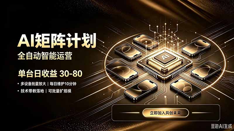 AI智能对话，矩阵规模化创业，全程技术扶持，长久稳定，日入800+-大川资源分享站