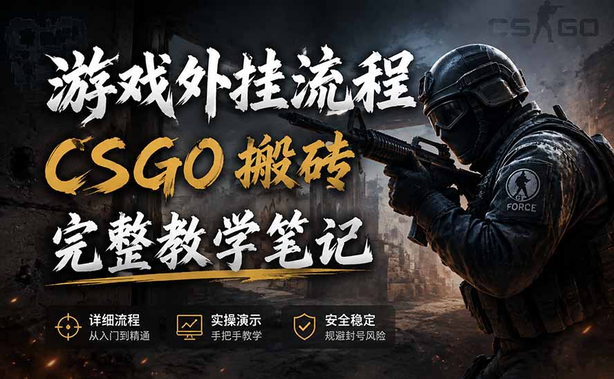 游戏挂机全流程笔记分享，CSGO游戏搬砖，小白看了当天学会见收益-大川资源分享站