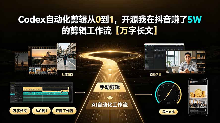 Codex自动化剪辑从0到1，开源我在抖音赚了5W 的剪辑工作流【万字长文】-大川资源分享站