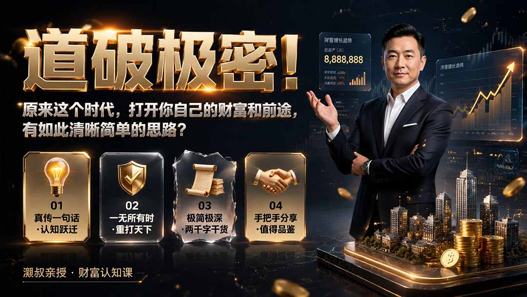 付费文章：道破极密！原来这个时代，打开你自己的财富和前途，有如此清晰简单的思路？-大川资源分享站