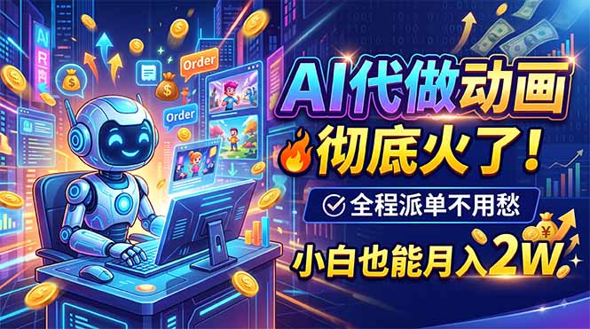 AI代做动画，彻底火了！全程派单不用愁，小白也能月入2W-大川资源分享站