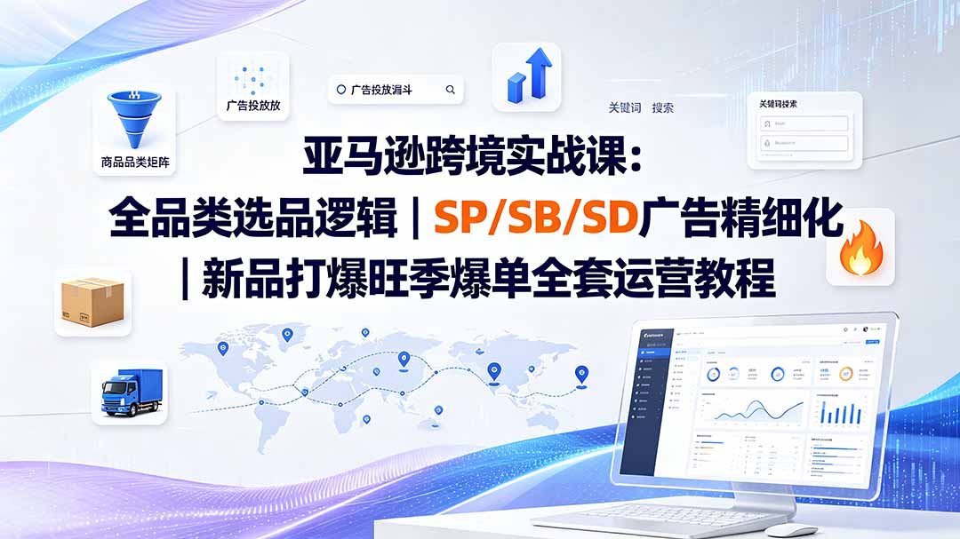 亚马逊跨境实战课-更新：全品类选品逻辑｜SP/SB/SD广告精细化｜新品打爆旺季爆单全套运营教程-大川资源分享站