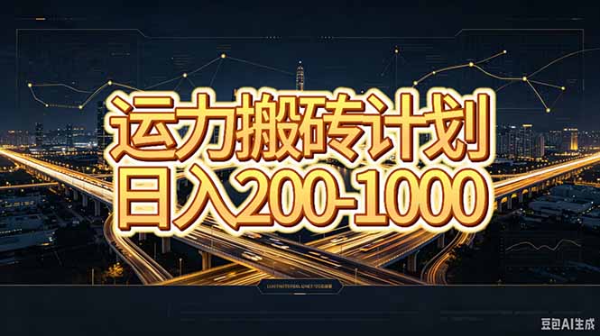 运力搬砖，风口项目。当日收益稳定200-1000。 每天仅需一小时，新人轻松上手。-大川资源分享站